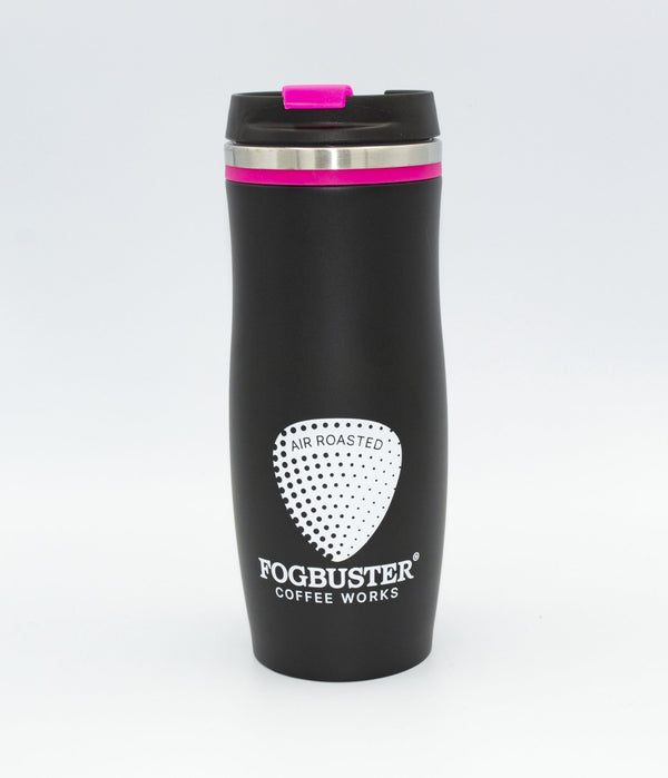 Custom, FBCW, Black and Pink TRAVEL MUG - FOGBUSTER® Coffee