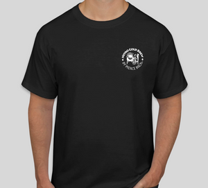 Black, 100% cotton T-shirt, with white Nitro Cold Brew by Pierce Bros. logo on front